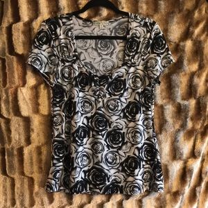 Vintage Susie Black Rose Blouse